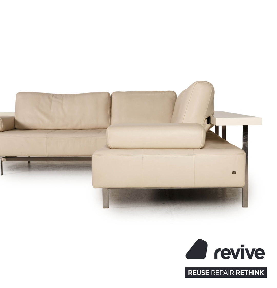 Rolf Benz Dono Leder Sofa Creme Ecksofa Couch
