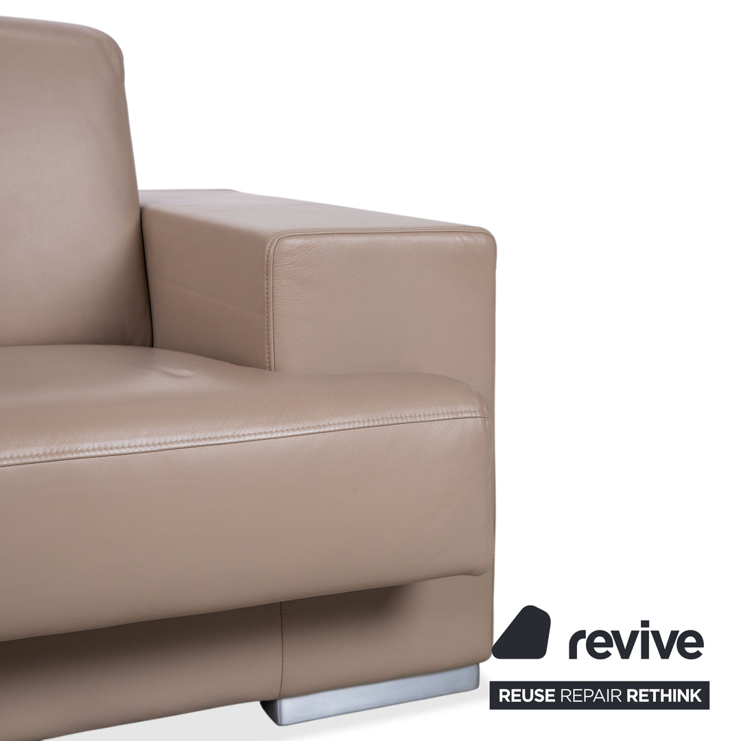 Rolf Benz Dreisitzer Leder Sofa Creme Beige Couch