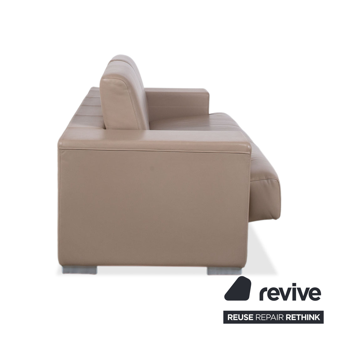 Rolf Benz Dreisitzer Leder Sofa Creme Beige Couch