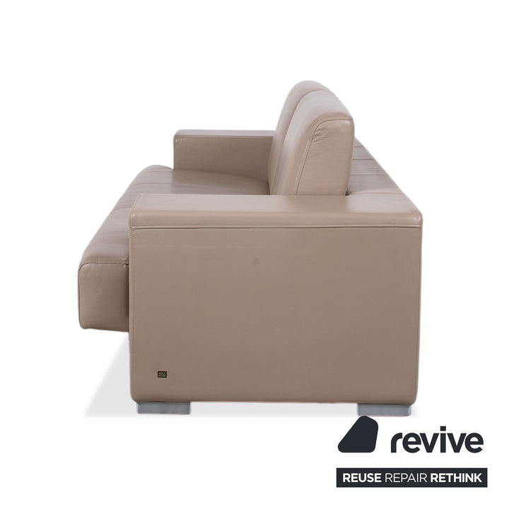 Rolf Benz Dreisitzer Leder Sofa Creme Beige Couch
