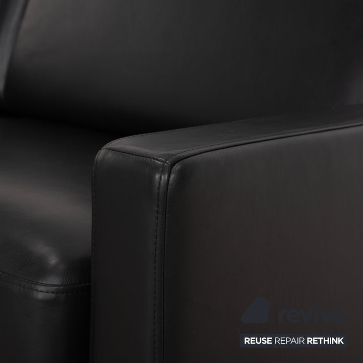 Rolf Benz Ecksofa Leder Ecksofa Schwarz Sofa Couch Kopfstütze