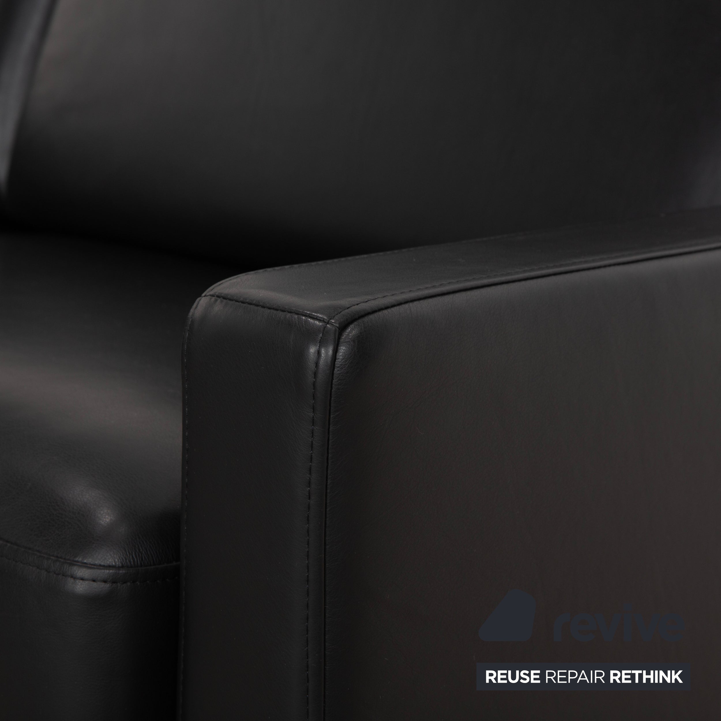 Rolf Benz EGO Ecksofa Leder Ecksofa Schwarz Sofa Couch Kopfstütze