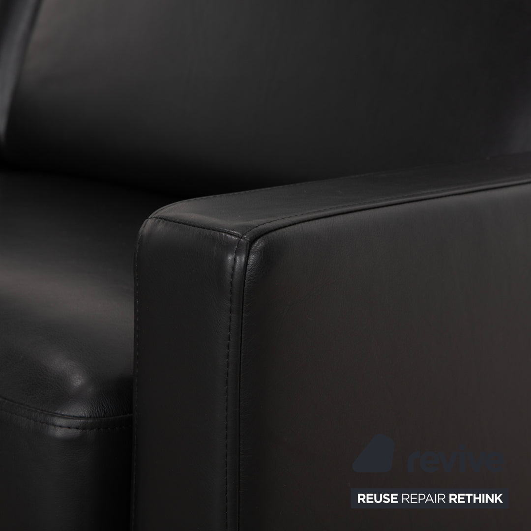 Rolf Benz EGO Ecksofa Leder Ecksofa Schwarz Sofa Couch Kopfstütze