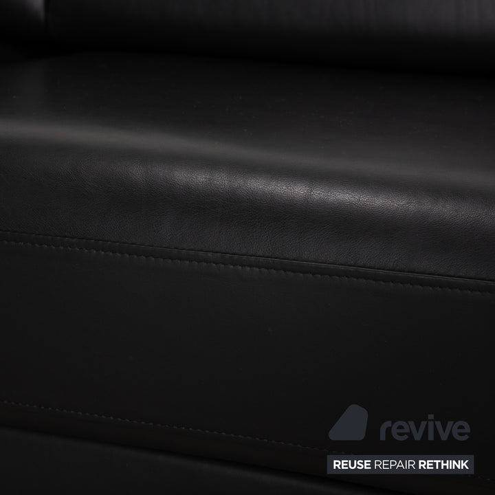 Rolf Benz EGO Ecksofa Leder Ecksofa Schwarz Sofa Couch Kopfstütze