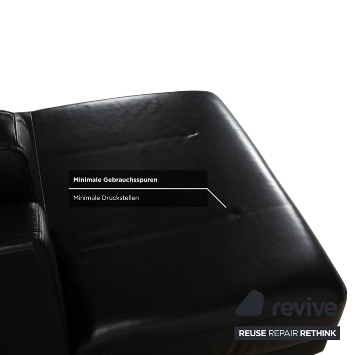 Rolf Benz EGO Ecksofa Leder Ecksofa Schwarz Sofa Couch Kopfstütze