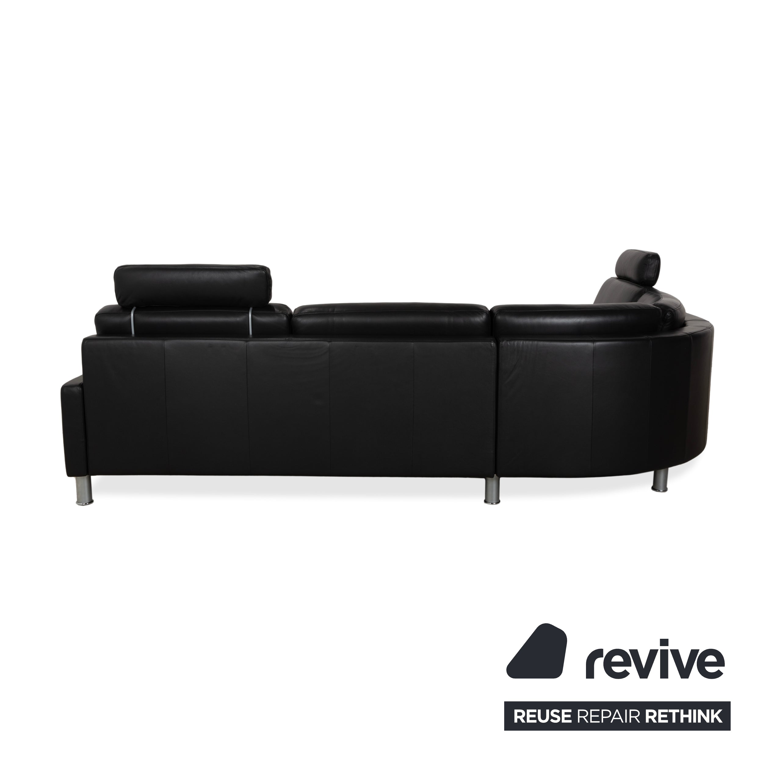 Rolf Benz EGO Ecksofa Leder Ecksofa Schwarz Sofa Couch Kopfstütze