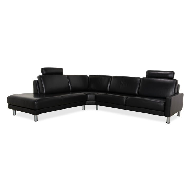 Rolf Benz EGO Ecksofa Leder Ecksofa Schwarz Sofa Couch Kopfstütze