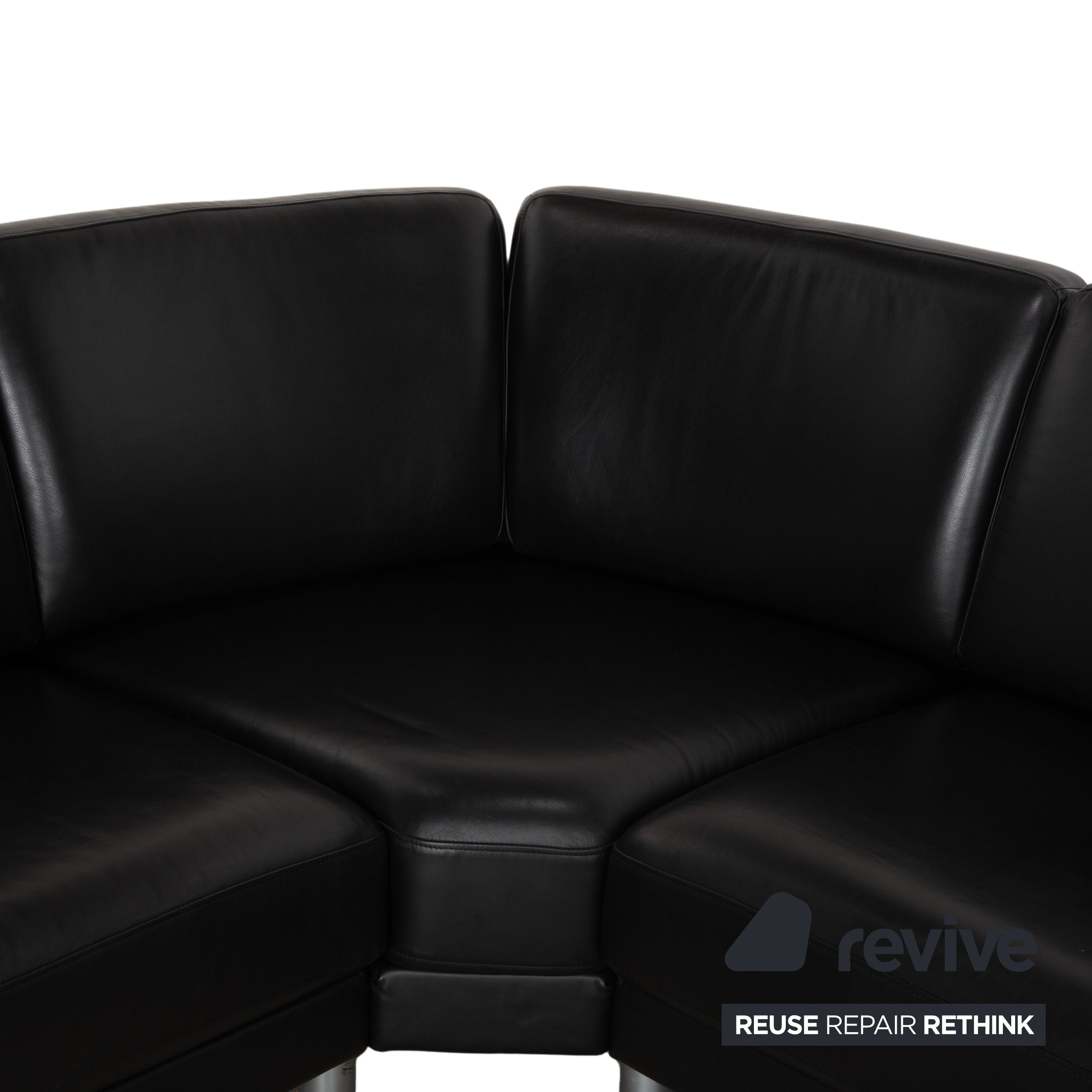 Rolf Benz EGO Ecksofa Leder Ecksofa Schwarz Sofa Couch Kopfstütze