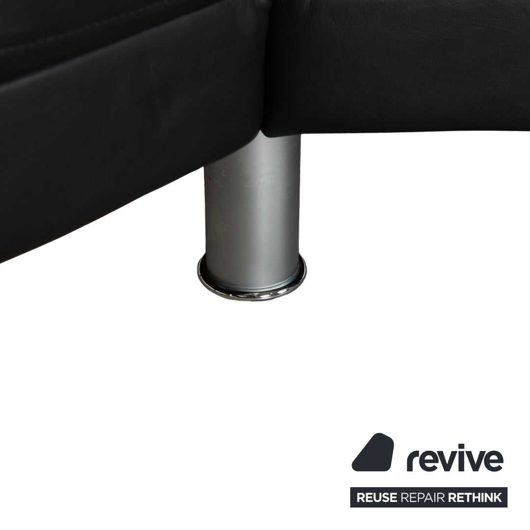 Rolf Benz EGO Ecksofa Leder Ecksofa Schwarz Sofa Couch Kopfstütze