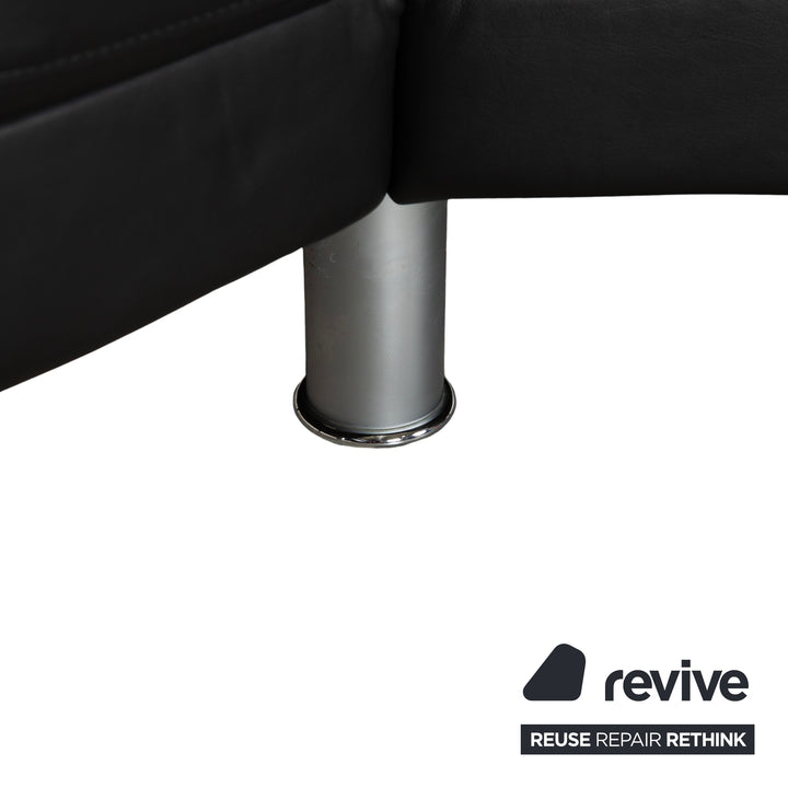 Rolf Benz EGO Ecksofa Leder Ecksofa Schwarz Sofa Couch Kopfstütze