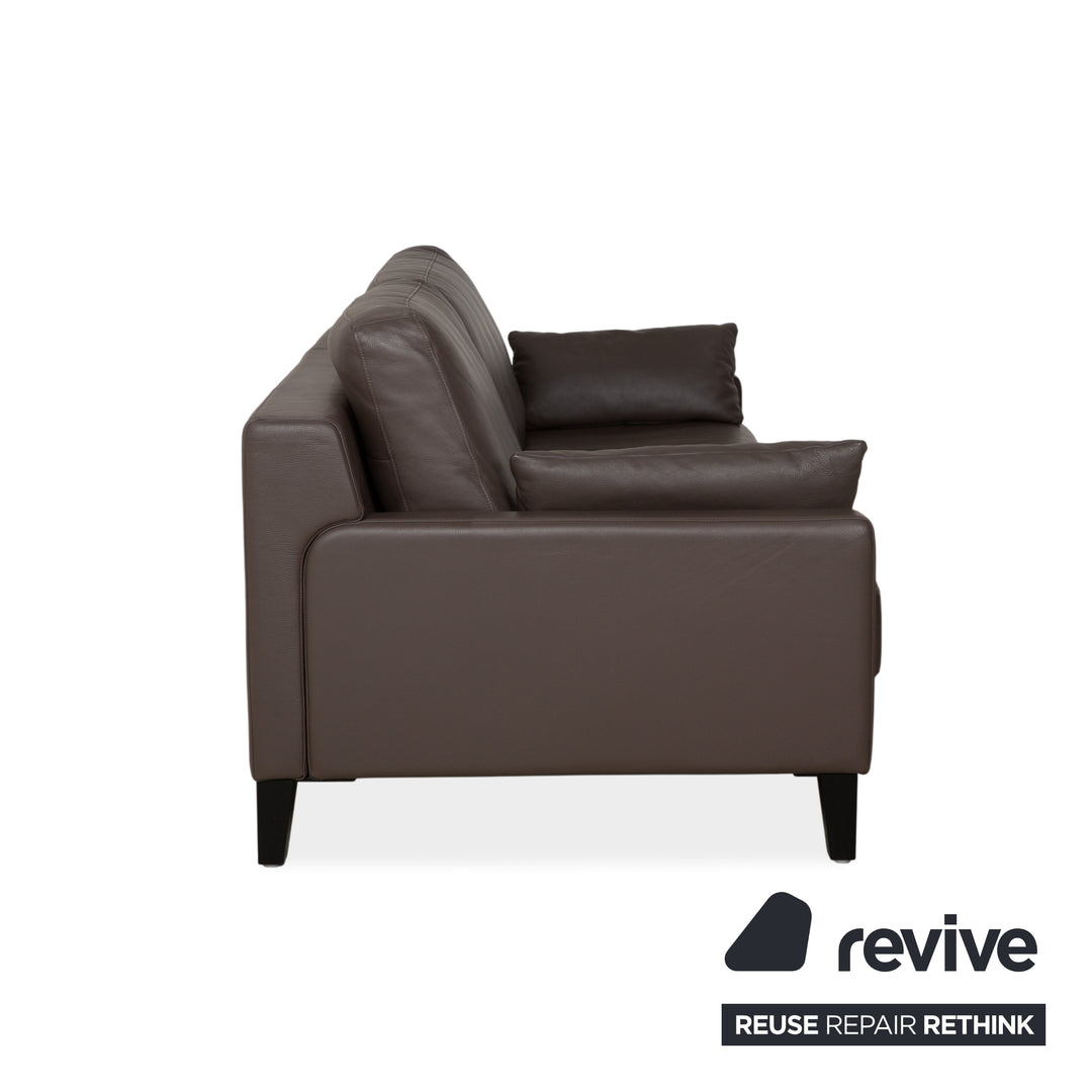Rolf Benz EGO Dreisitzer Sofa Braun Leder Couch