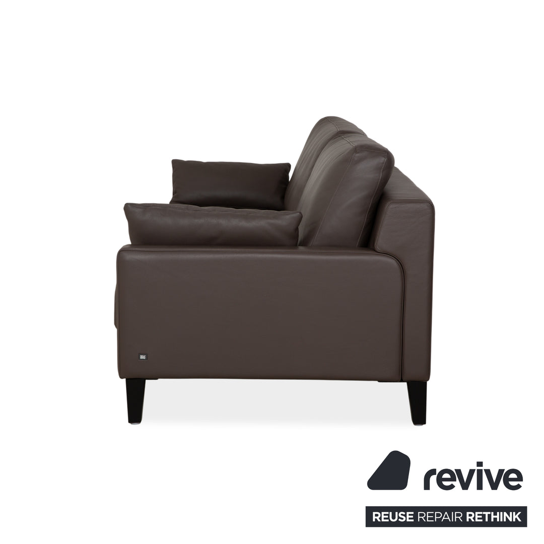 Rolf Benz EGO Dreisitzer Sofa Braun Leder Couch