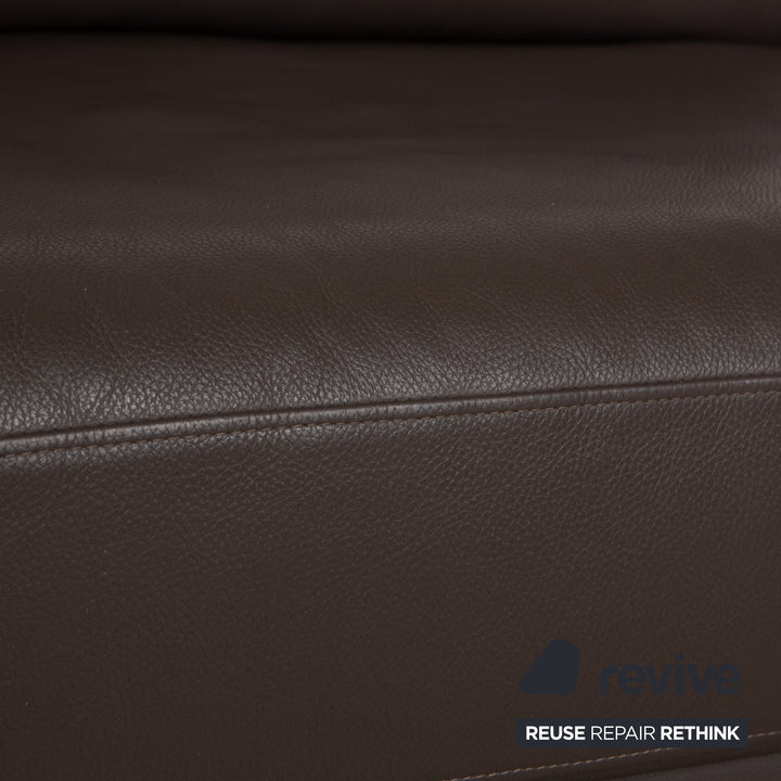 Rolf Benz EGO three-seater sofa, brown leather couch