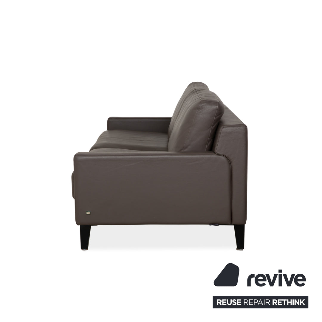 Rolf Benz EGO three-seater sofa, brown leather couch