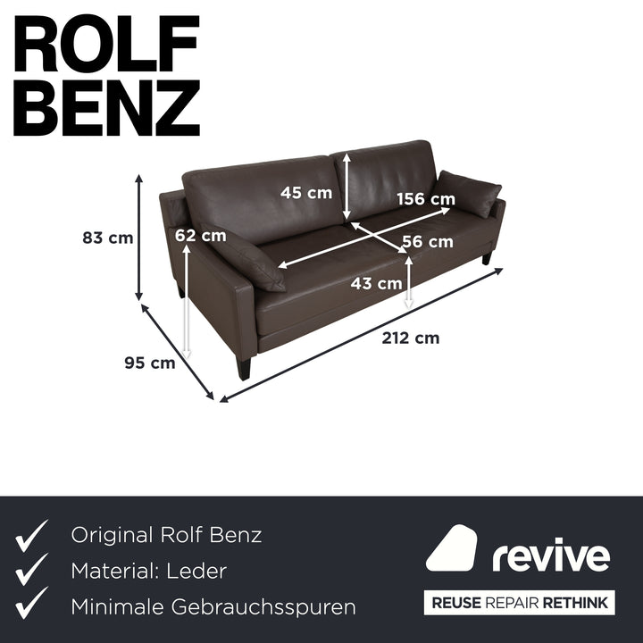Rolf Benz EGO Dreisitzer Sofa Braun Leder Couch