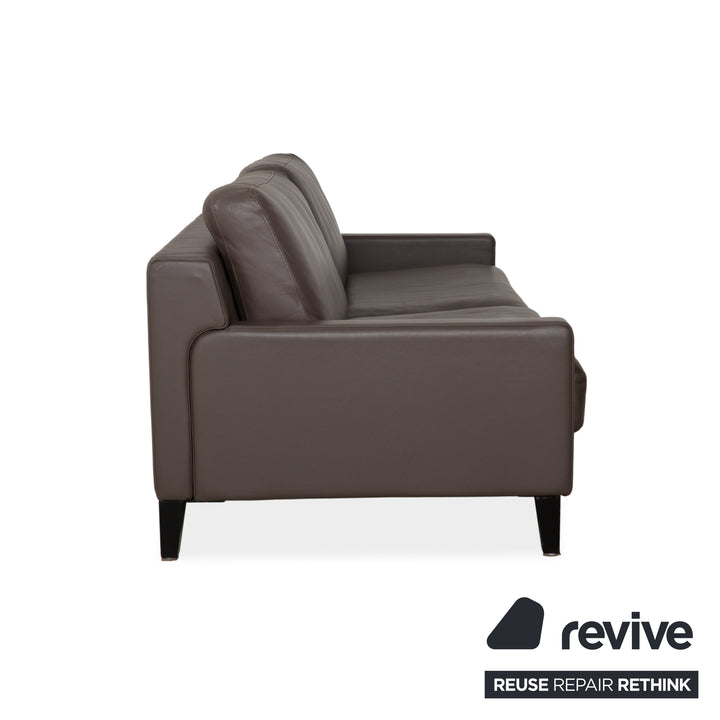 Rolf Benz EGO three-seater sofa, brown leather couch