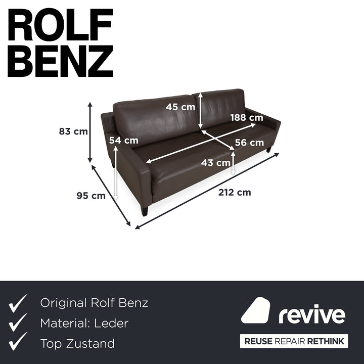 Rolf Benz EGO Dreisitzer Sofa Braun Leder Couch