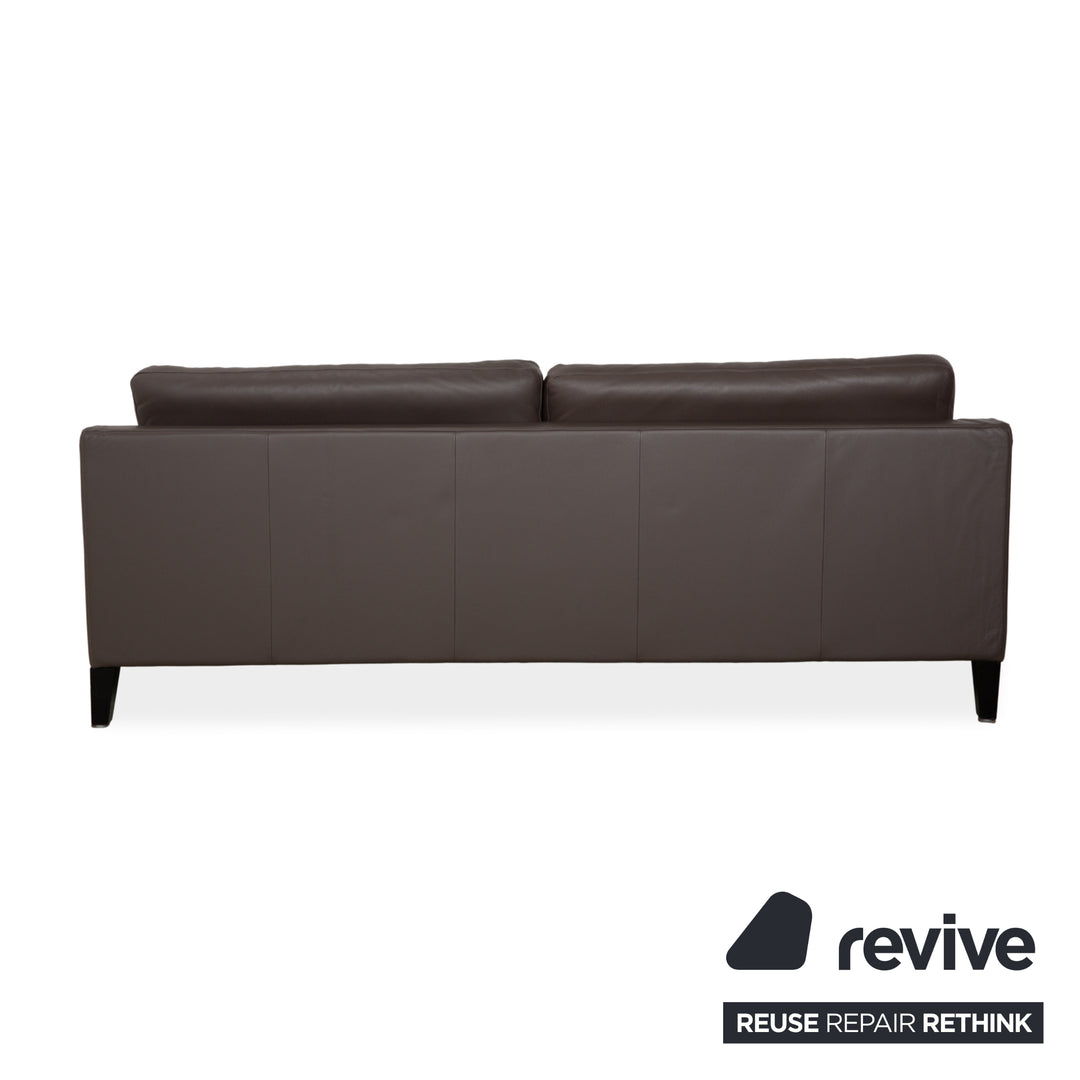 Rolf Benz EGO three-seater sofa, brown leather couch
