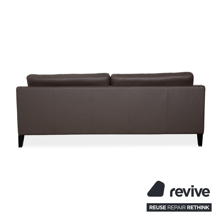 Rolf Benz EGO three-seater sofa, brown leather couch