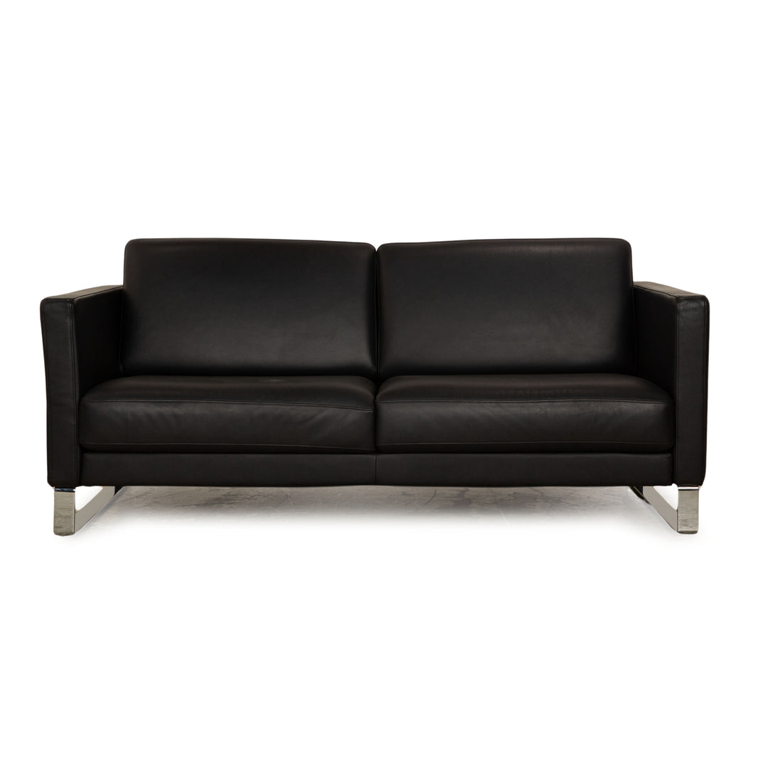 Rolf Benz EGO-G Leder Dreisitzer Dunkelblau Sofa Couch manuelle Funktion