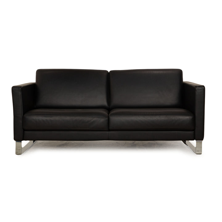 Rolf Benz EGO-G Leder Dreisitzer Dunkelblau Sofa Couch manuelle Funktion