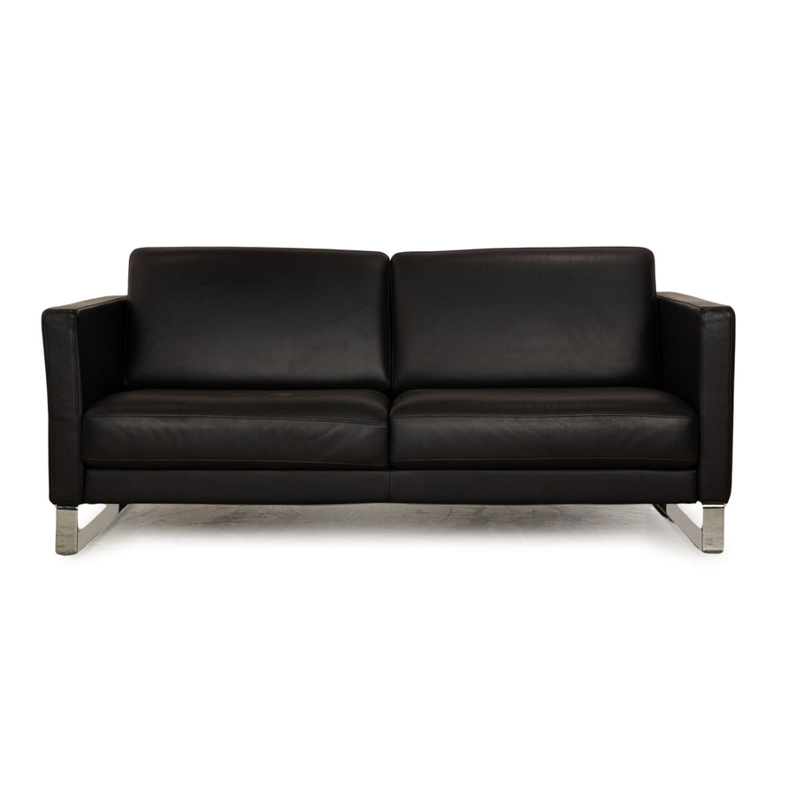 Rolf Benz EGO-G Leder Dreisitzer Dunkelblau Sofa Couch manuelle Funktion