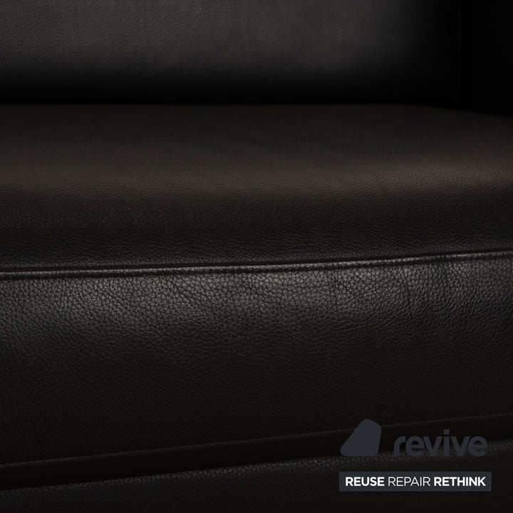 Rolf Benz EGO-G Leder Dreisitzer Dunkelblau Sofa Couch manuelle Funktion