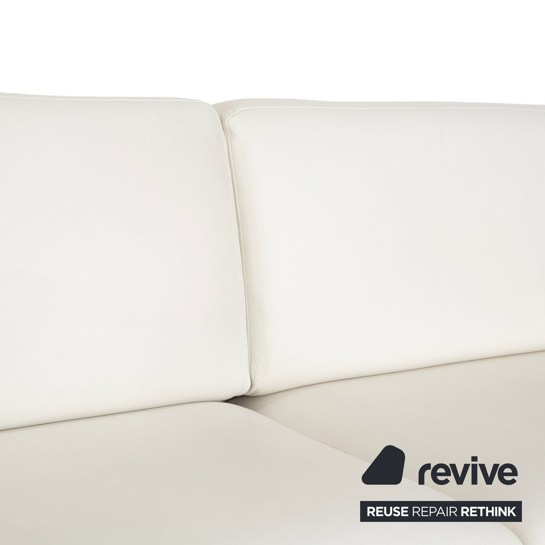 Rolf Benz EGO Leder 2x Dreisitzer Creme Weiß Sofa Couch