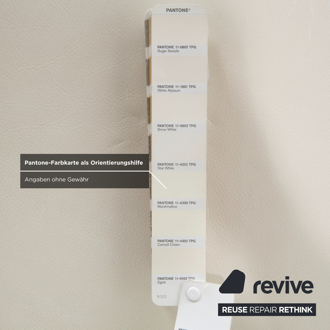 Canapé trois places Rolf Benz EGO en cuir blanc crème