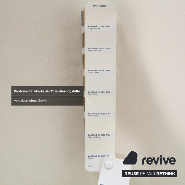 Canapé trois places Rolf Benz EGO en cuir blanc crème