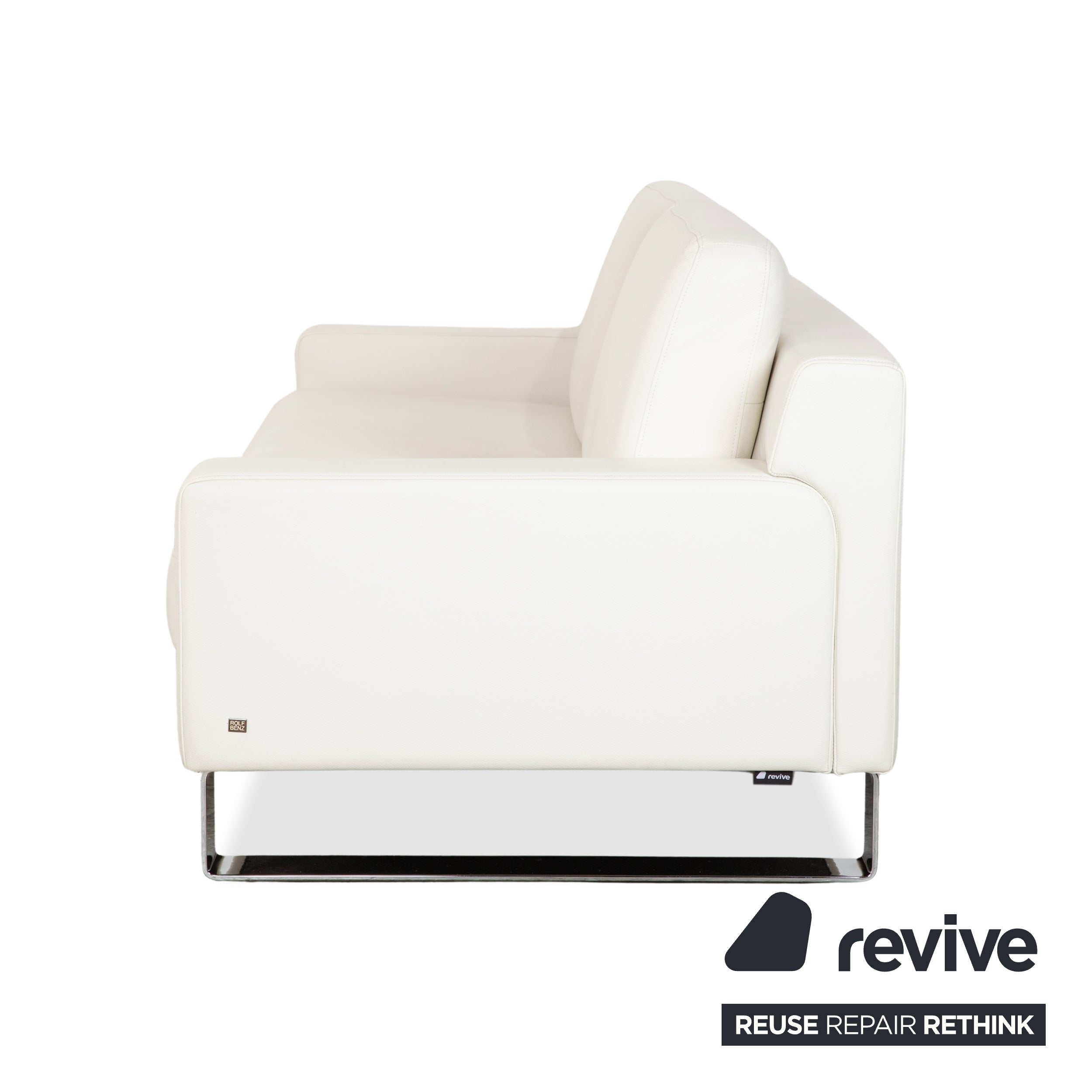 Rolf Benz EGO Leder 2x Dreisitzer Creme Weiß Sofa Couch