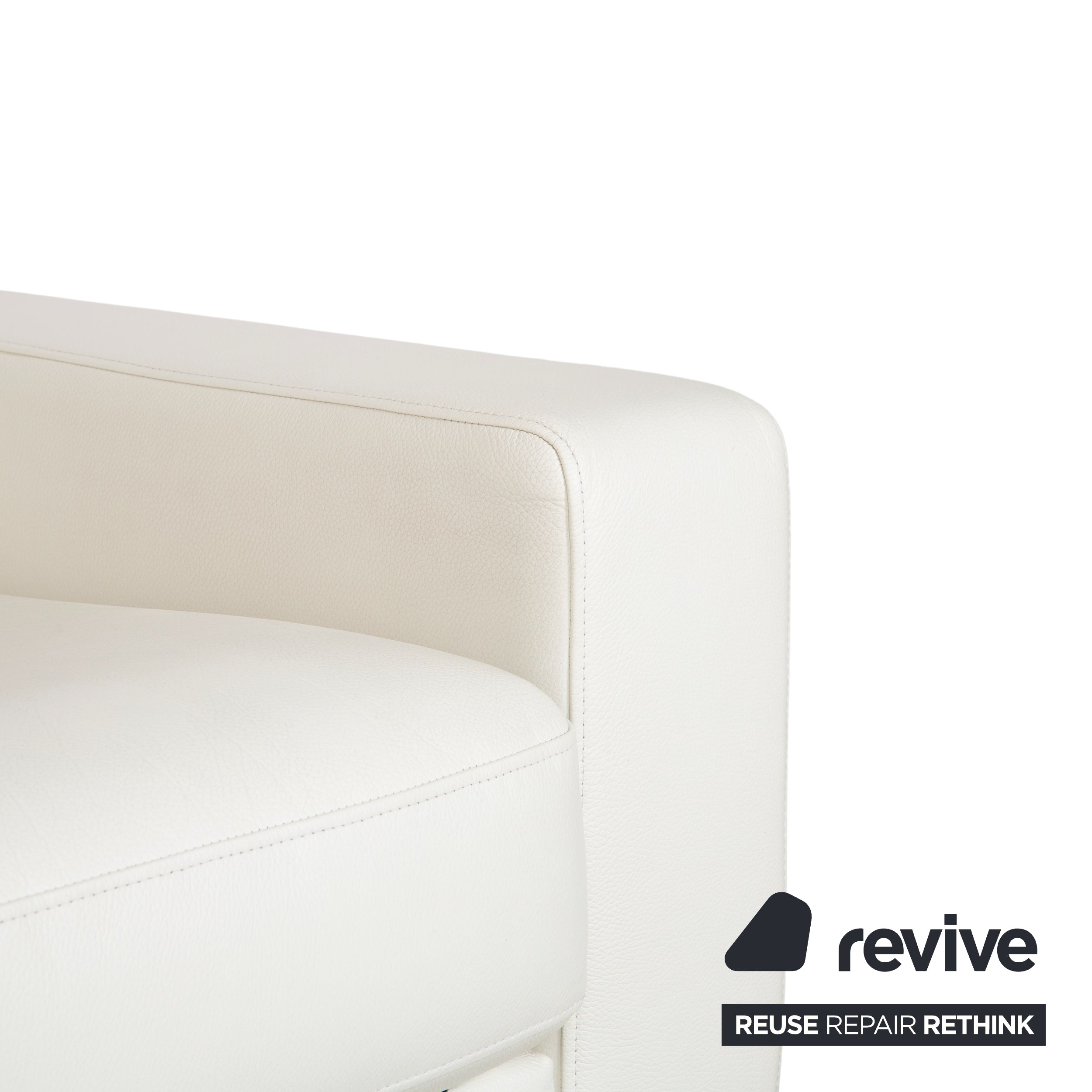 Rolf Benz EGO Leder 2x Dreisitzer Creme Weiß Sofa Couch