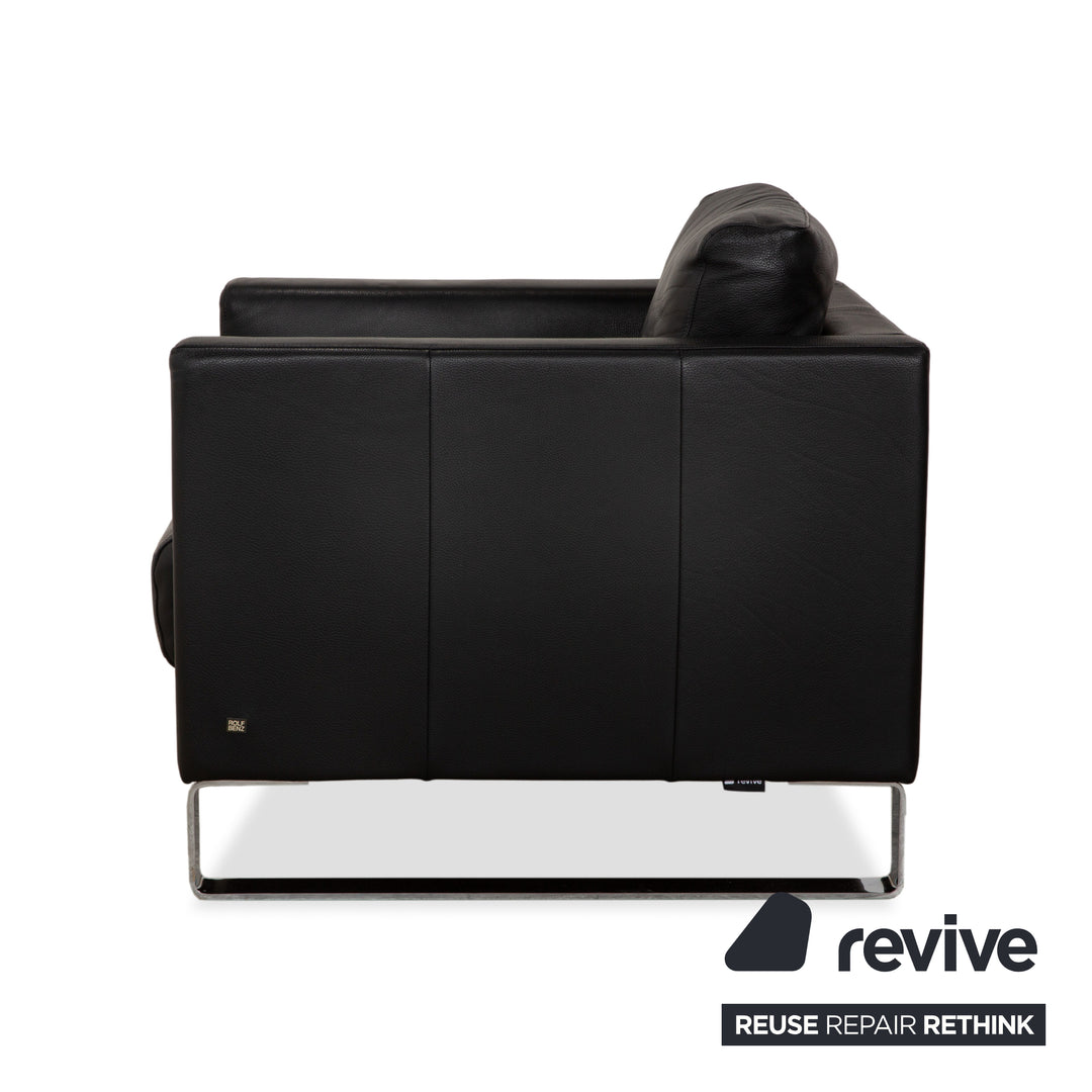 Rolf Benz Ego Leather 2x Armchairs Black