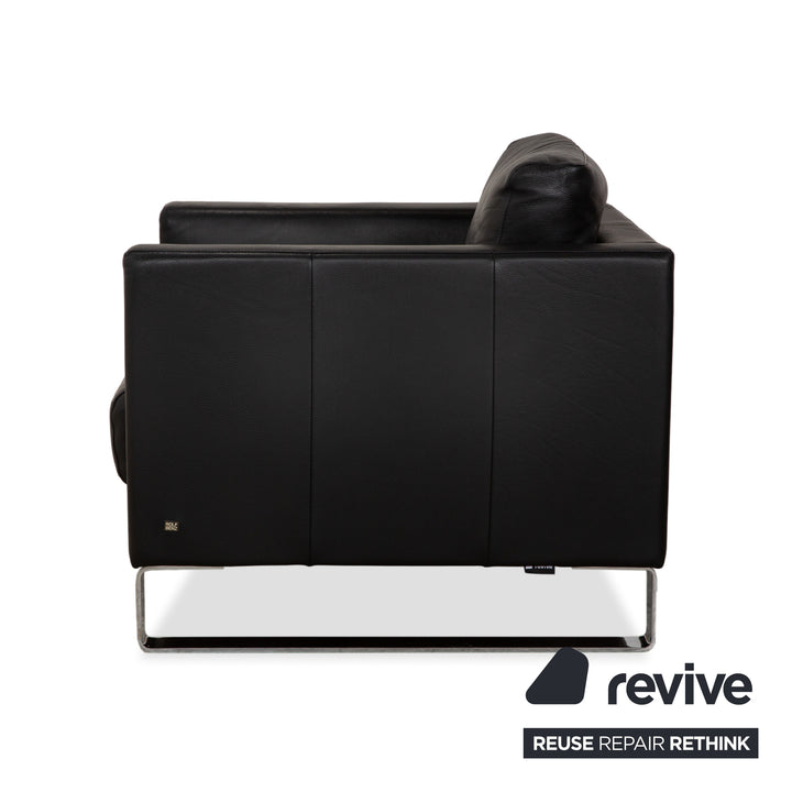 Rolf Benz Ego Leather 2x Armchairs Black
