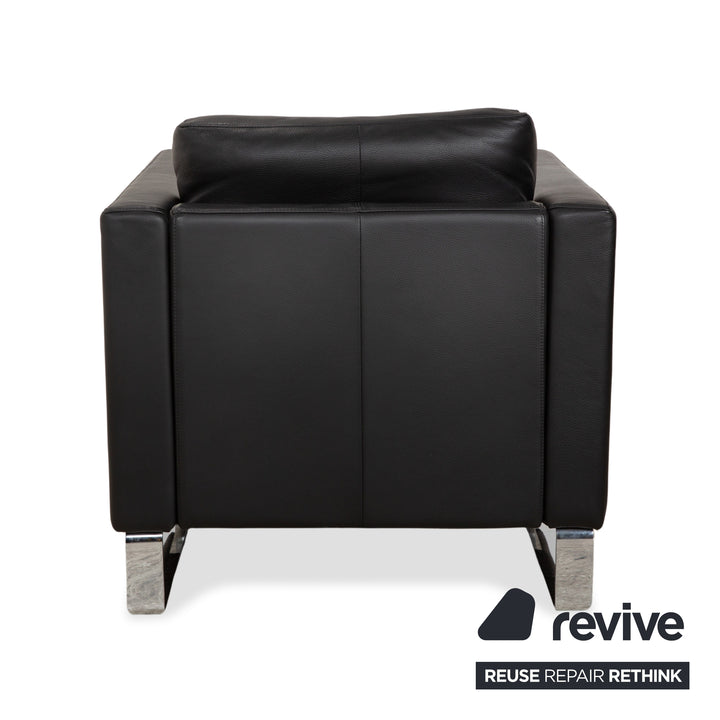 Rolf Benz Ego Leather 2x Armchairs Black