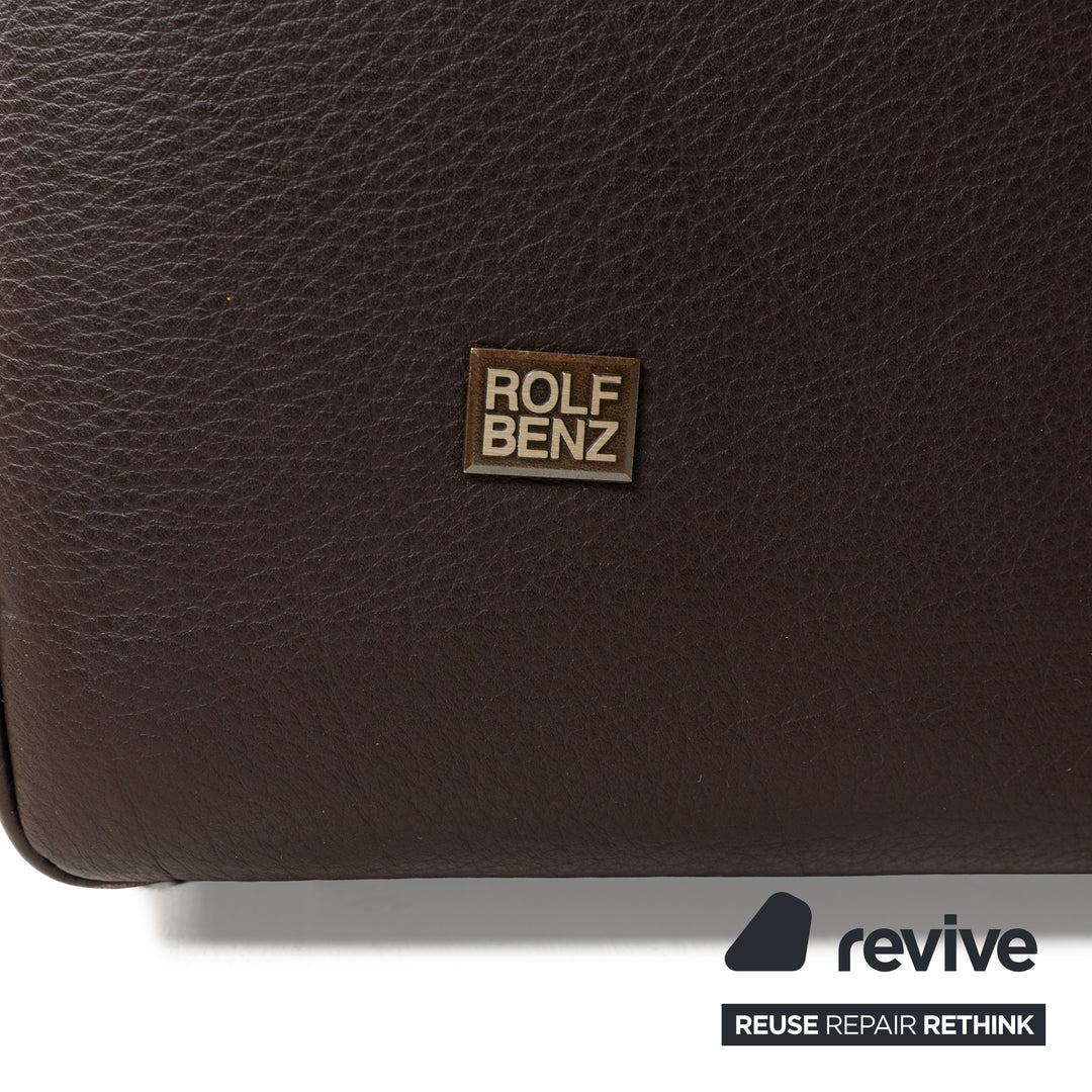 Canapé trois places en cuir marron Rolf Benz EGO avec fonction manuelle