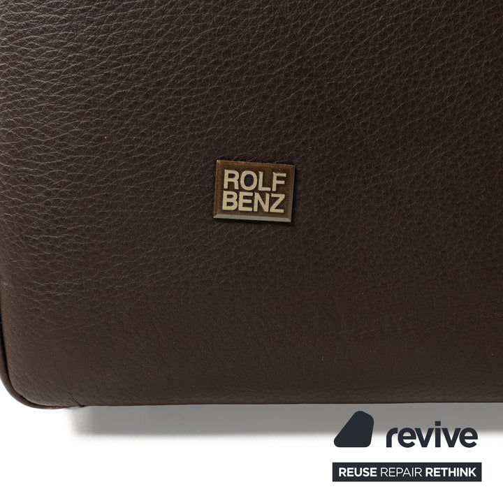 Canapé trois places en cuir marron Rolf Benz EGO avec fonction manuelle