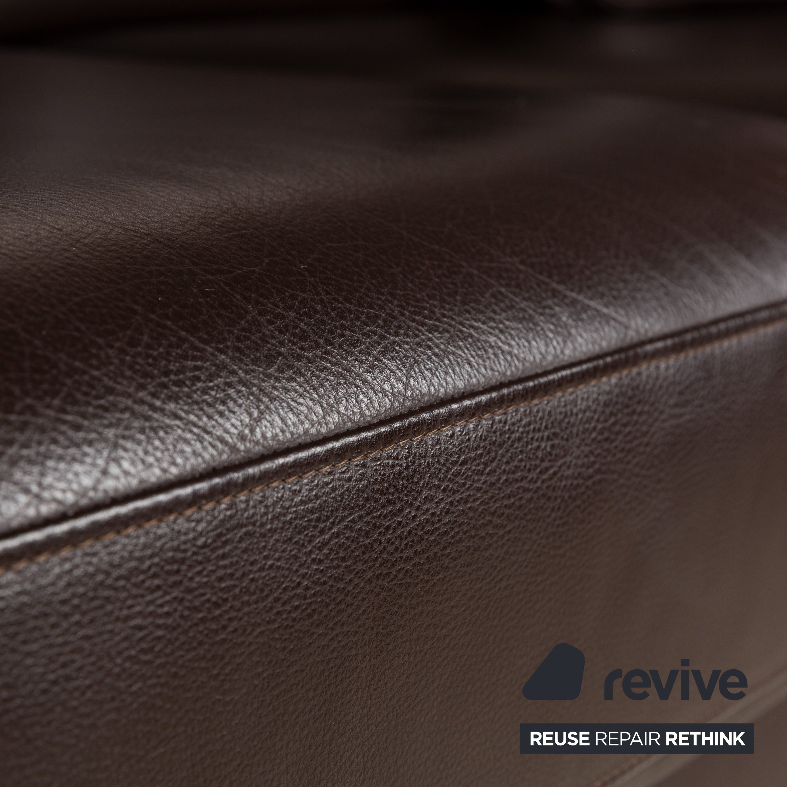 Rolf Benz EGO Leder Dreisitzer Braun Sofa Couch manuelle Funktion