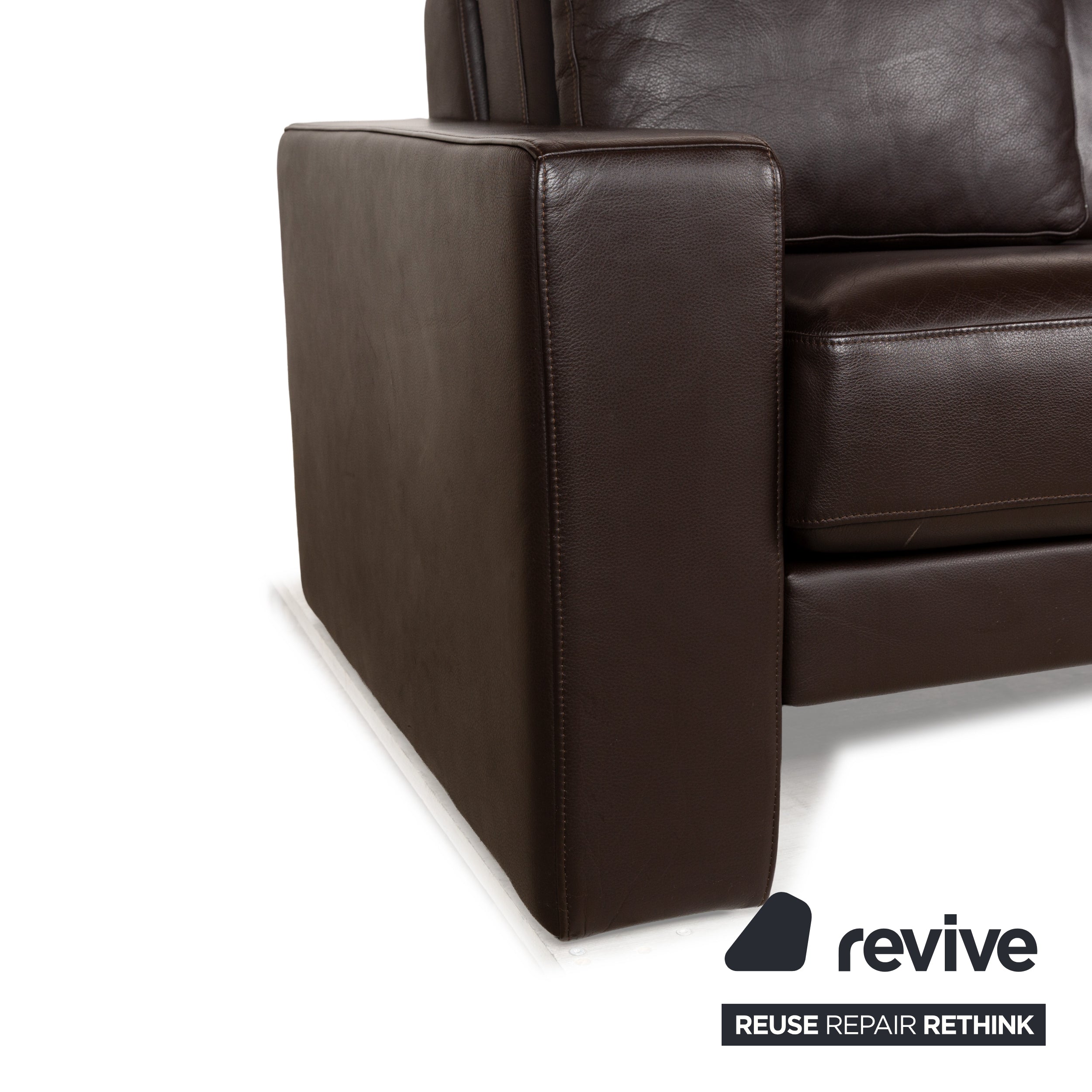 Rolf Benz EGO Leder Dreisitzer Braun Sofa Couch manuelle Funktion