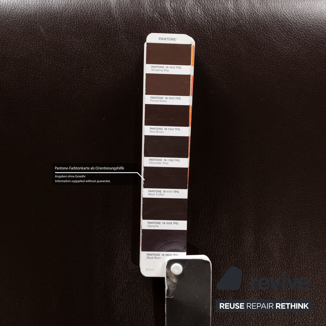 Rolf Benz EGO leather three-seater brown sofa couch manual function