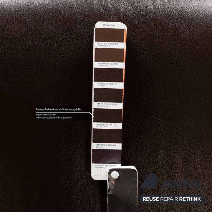 Rolf Benz EGO leather three-seater brown sofa couch manual function