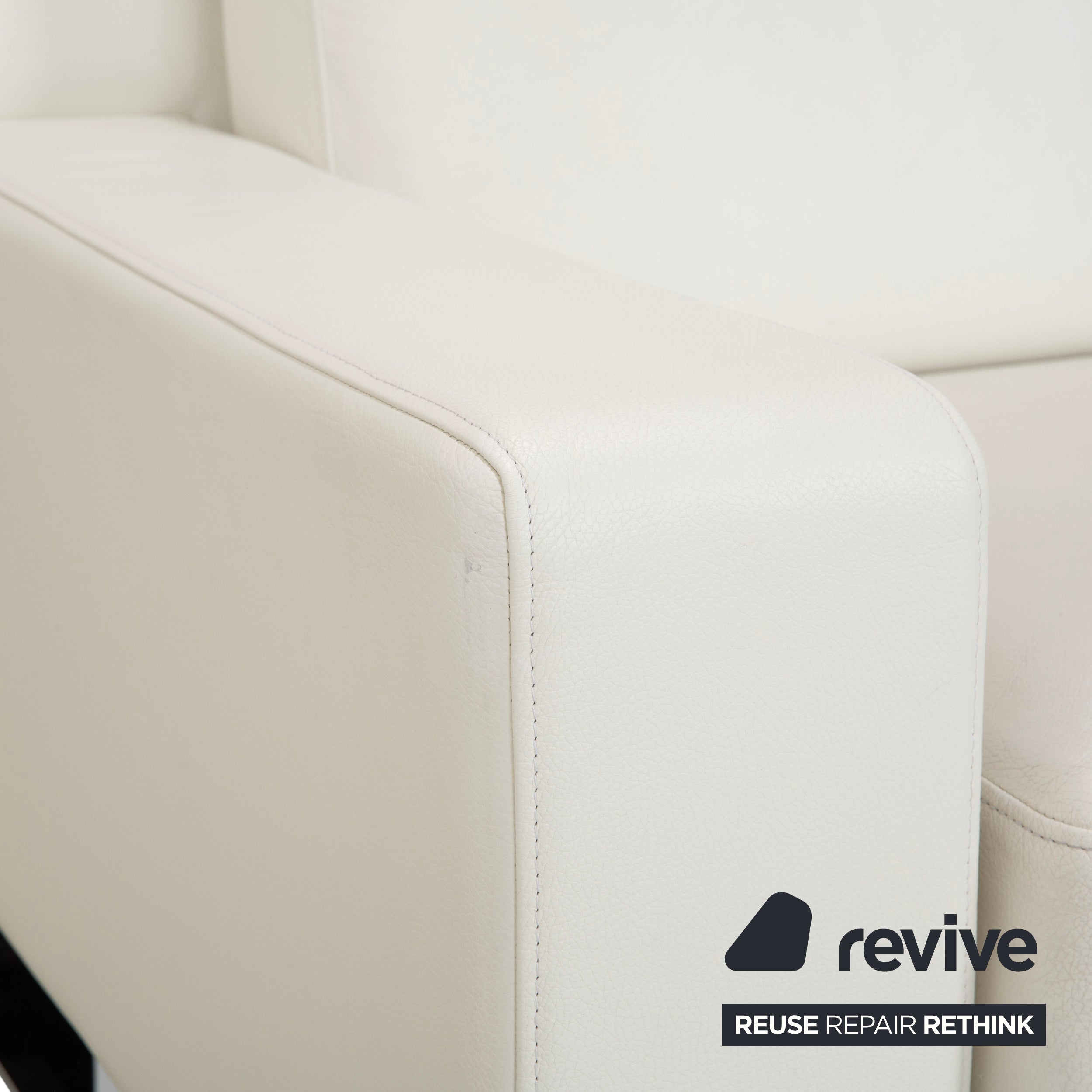 Rolf Benz EGO Leder Dreisitzer Creme Weiß Sofa Couch