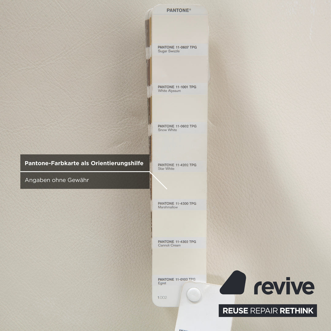 Canapé trois places en cuir blanc crème Rolf Benz EGO