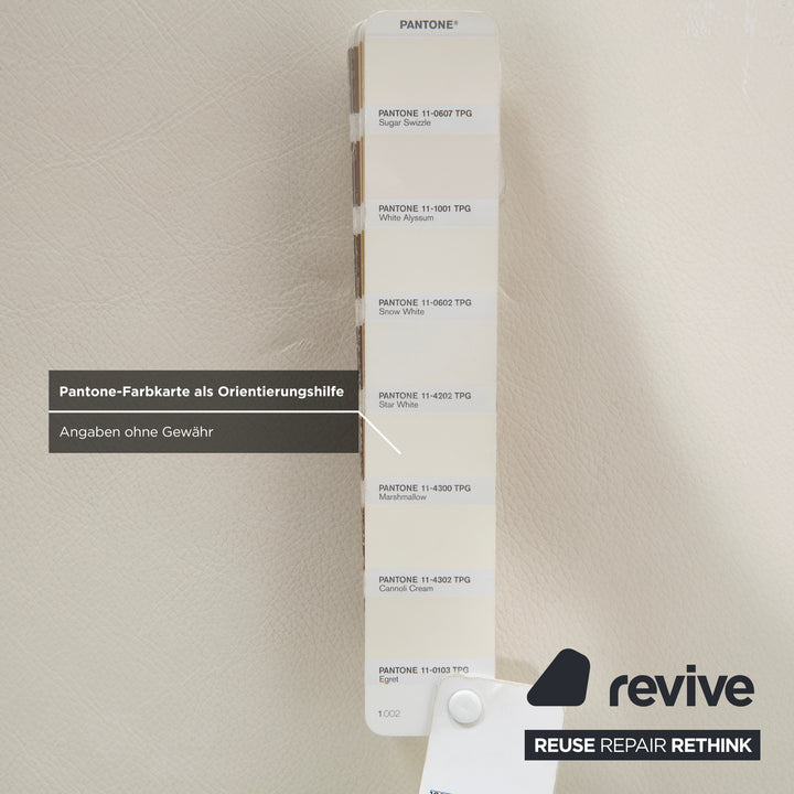 Canapé trois places en cuir blanc crème Rolf Benz EGO