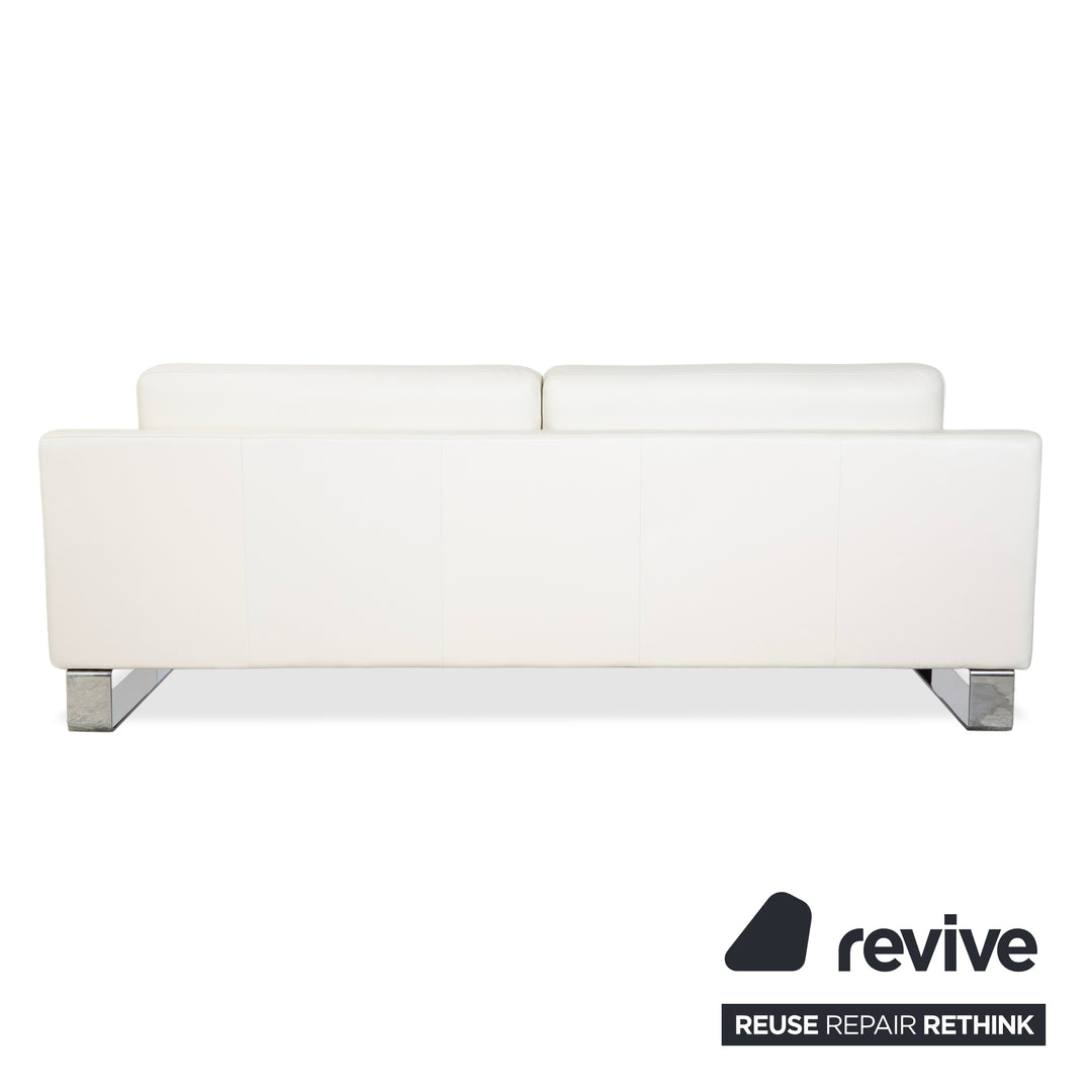Rolf Benz EGO Leder Dreisitzer Creme Weiß Sofa Couch