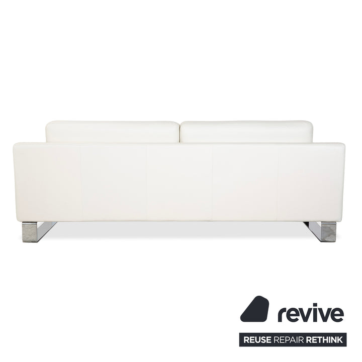 Rolf Benz EGO Leder Dreisitzer Creme Weiß Sofa Couch