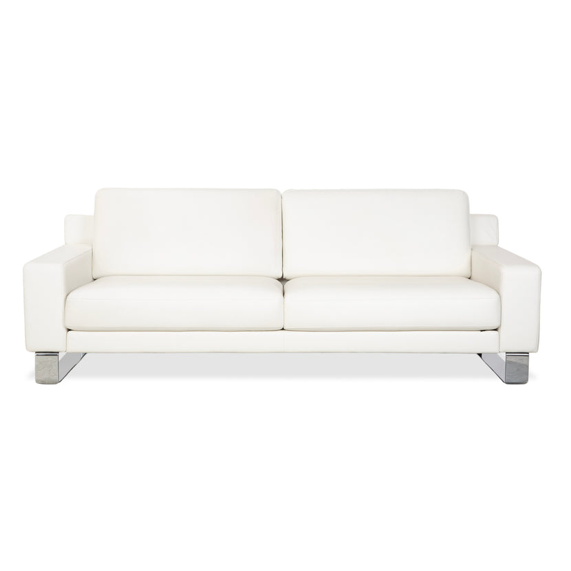 Rolf Benz EGO Leder Dreisitzer Creme Weiß Sofa Couch
