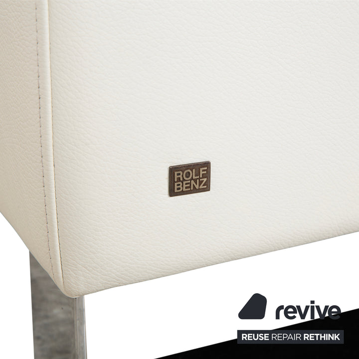 Canapé trois places en cuir blanc crème Rolf Benz EGO