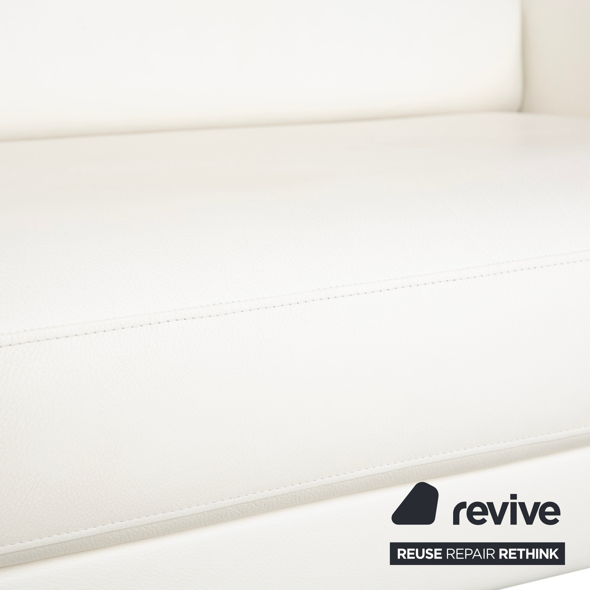 Rolf Benz EGO Leder Dreisitzer Creme Weiß Sofa Couch