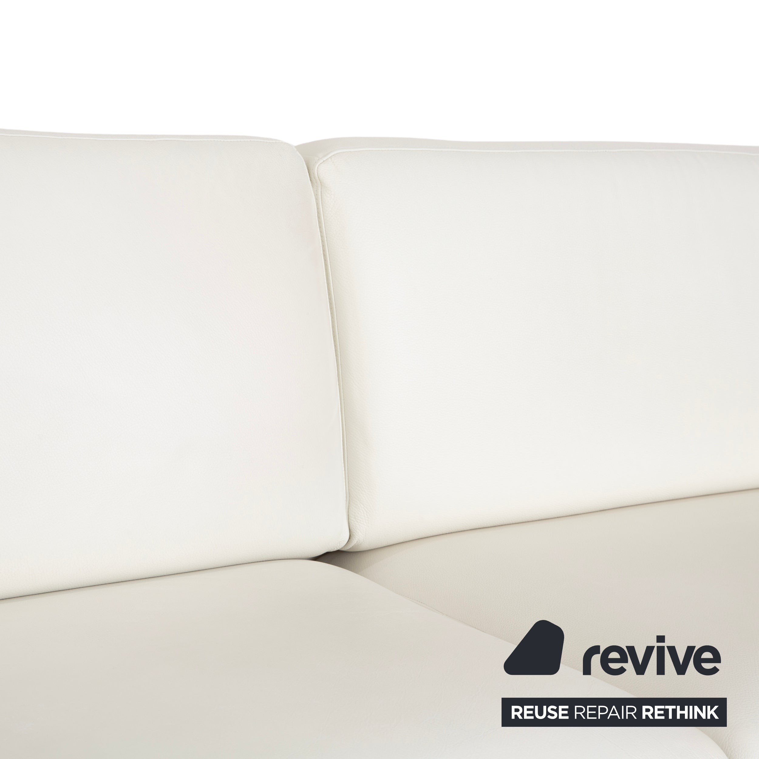 Rolf Benz EGO Leder Dreisitzer Creme Weiß Sofa Couch